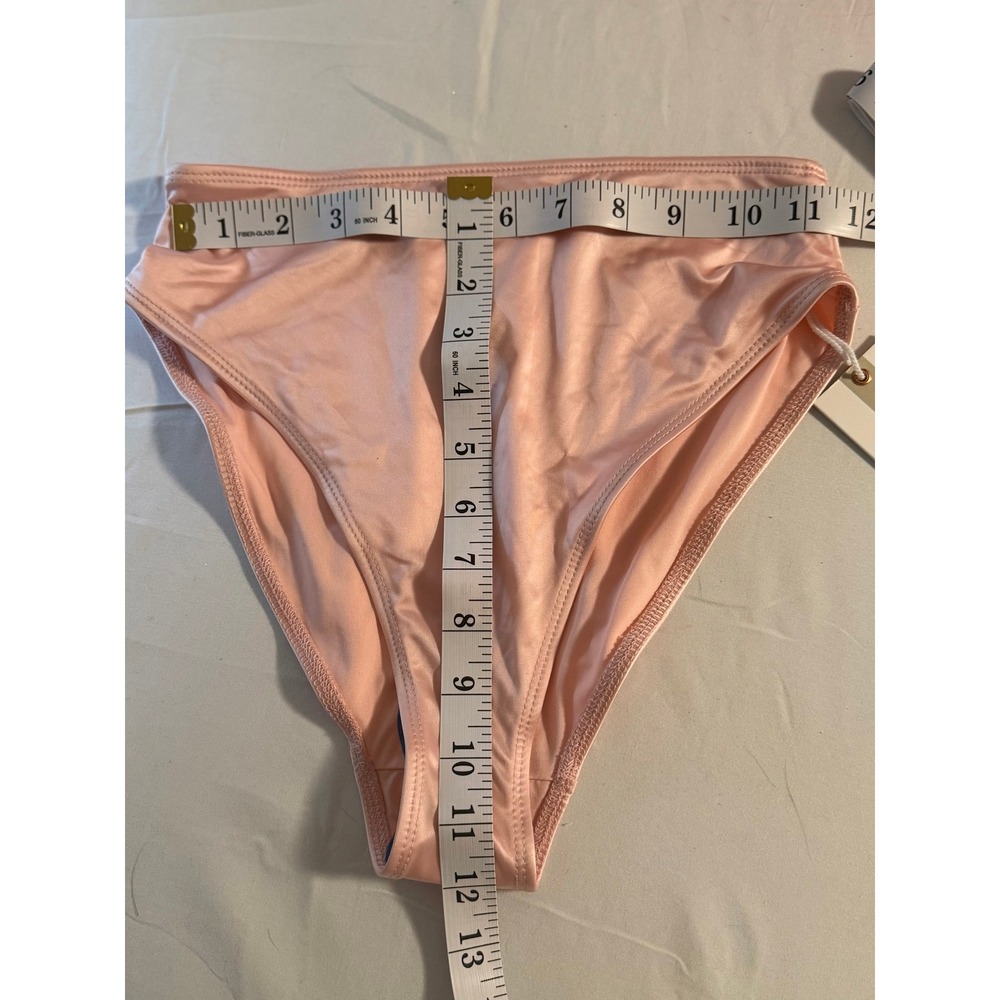 Good American Bikini Bottoms Soft Pink High Waist High Cut Cheeky NWT Size 0 XS - Picture 6 of 7